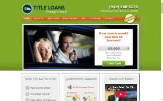 Title Loans Orange County website