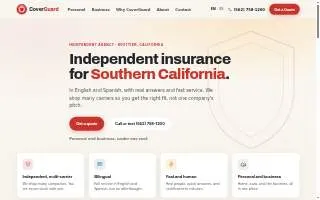Coverguard Insurance Agency website