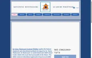 Keystone Montessori Preschool Whittier website