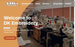 DK Embroidery INC. website