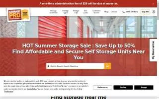 StoragePRO Self Storage of Napa website