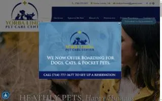 Yorba Linda Pet Care Center website