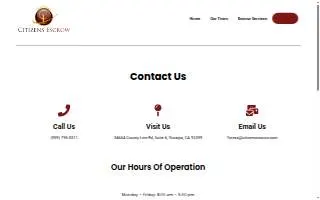 Citizens Escrow Inc. website