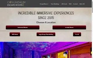 Conundrum Escape Rooms of Arvada website