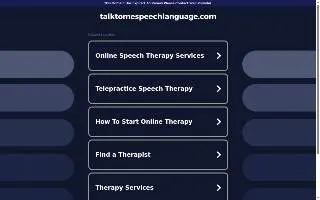 Talk to Me Speech Language website