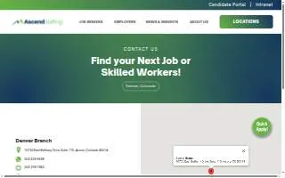 Ascend Staffing of Aurora website