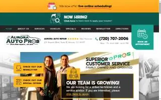 Aurora Auto Repair website