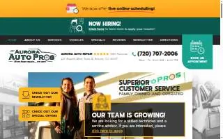 Aurora AutoPros website
