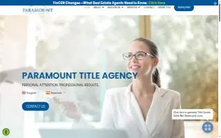 Paramount Title Agency of Aurora website