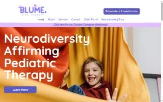 Blume Kids Therapy website