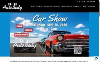 B & E Auto Body website