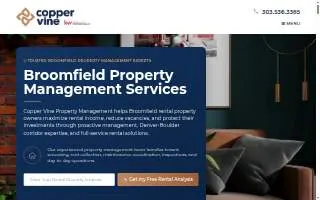 Copper Vine Property Management of Broomfield website