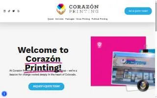 Corazón Printing website