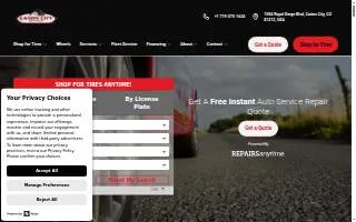Canon City Tire & Service website