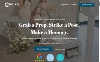 Choice Photo Booths of Castle Pines website