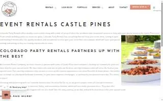 Colorado Party Rentals of Castle Pines website