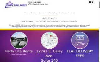 Party Life Rents of Castle Pines website
