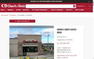 Chuck & Don's Pet Food & Supplies of Castle Rock website