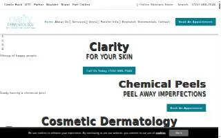 Clarity Dermatology of Castle Rock website