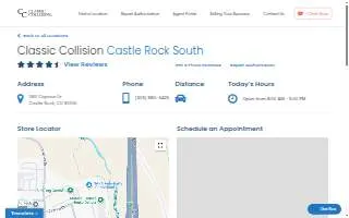 Classic Collision of Castle Rock website