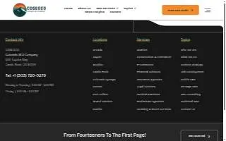 COSEOCO Colorado SEO Company website