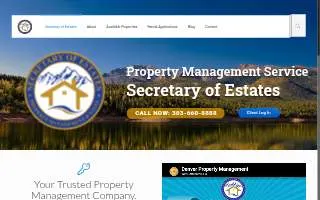 Secretary of Estates Denver Property Management and Sales website