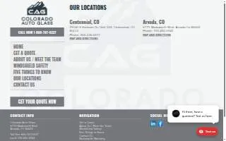 Colorado Auto Glass of Centennial website
