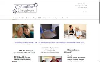 Columbine Caregivers website