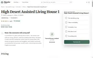 High Desert Assisted Living House 1 website