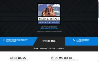 Monument Garage Door of Clifton website