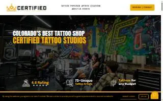 Certified Tattoo Studios of Colorado Springs website