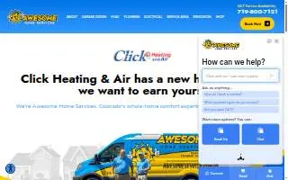 Click Heating and Air website