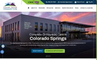 Colorado Springs Orthopaedic Group website