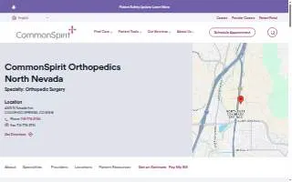 CommonSpirit Orthopedics North Nevada of Colorado Springs website