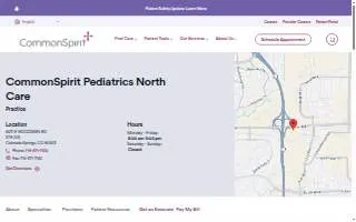 CommonSpirit Pediatrics North Care of Colorado Springs website