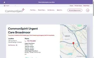 CommonSpirit Urgent Care Broadmoor website