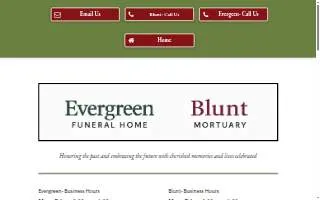 Evergreen Funeral Home website