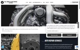 Full Throttle Auto Service website