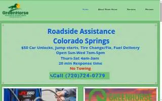 Green Horse Roadside Assistance website
