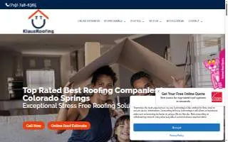 Klaus Roofing website