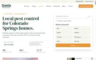 Saela Pest Control of Colorado Springs website