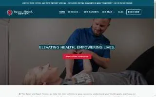 Spine and Sport Center website