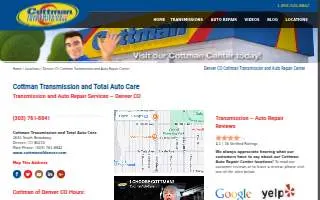 Cottman Transmission and Total Auto Care of Denver website