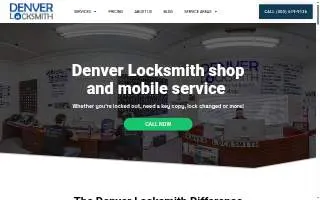 Denver Locksmith shop and mobile service website