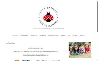 Happy Ladybug Early Learning Center website