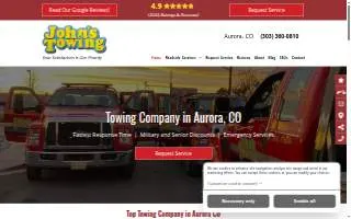 John's Towing Service of Denver website