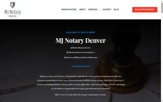 MJ Notary Denver (A Mobile Notary & Apostille Service) website