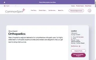 CommonSpirit Mercy Orthopedics Associates website