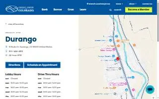 Credit Union of Colorado, Durango website