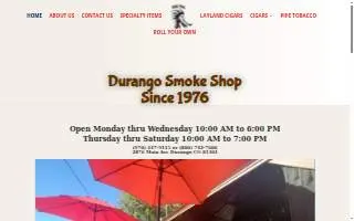 Durango Smoke Shop website